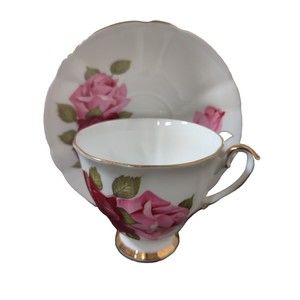 Royal Albert Pink Rose Teacup and Saucer Set